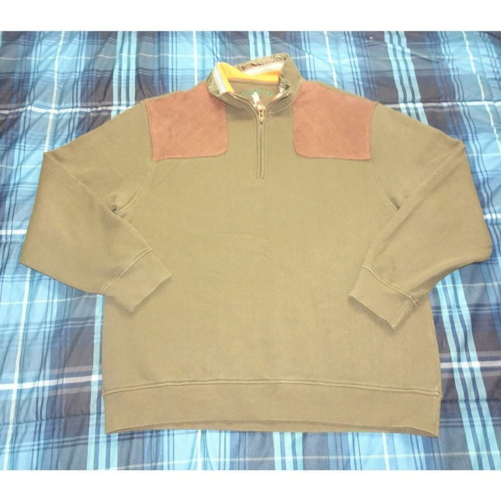 Orvis Olive w/ Patches Pullover Salmon,  Trout Fly Fishing Size Large